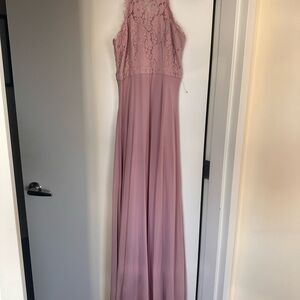 Lulu's Pink Lace Maxi Dress